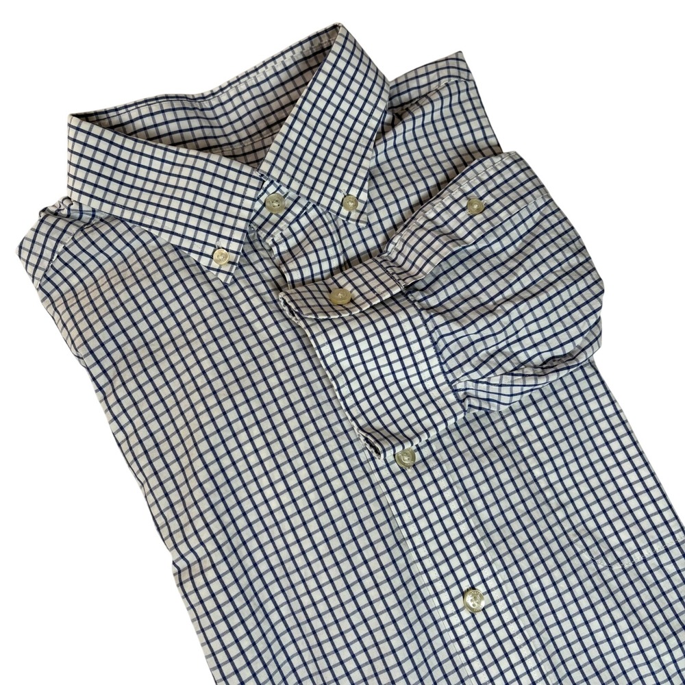 Vineyard Vines‎ Murray Shirt Blue White Windowpane Check 100% Cotton Size L